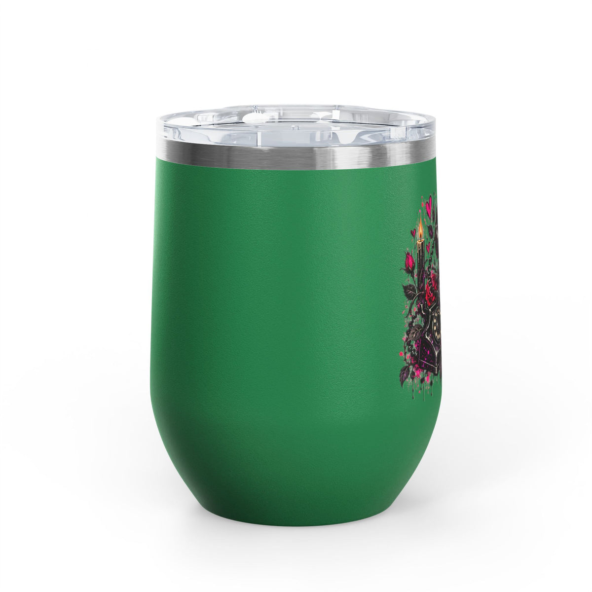 Karma’s Calling 12oz Wine Tumbler | Gothic Skull & Telephone Stainless Steel Cup by Subbin4Sanity