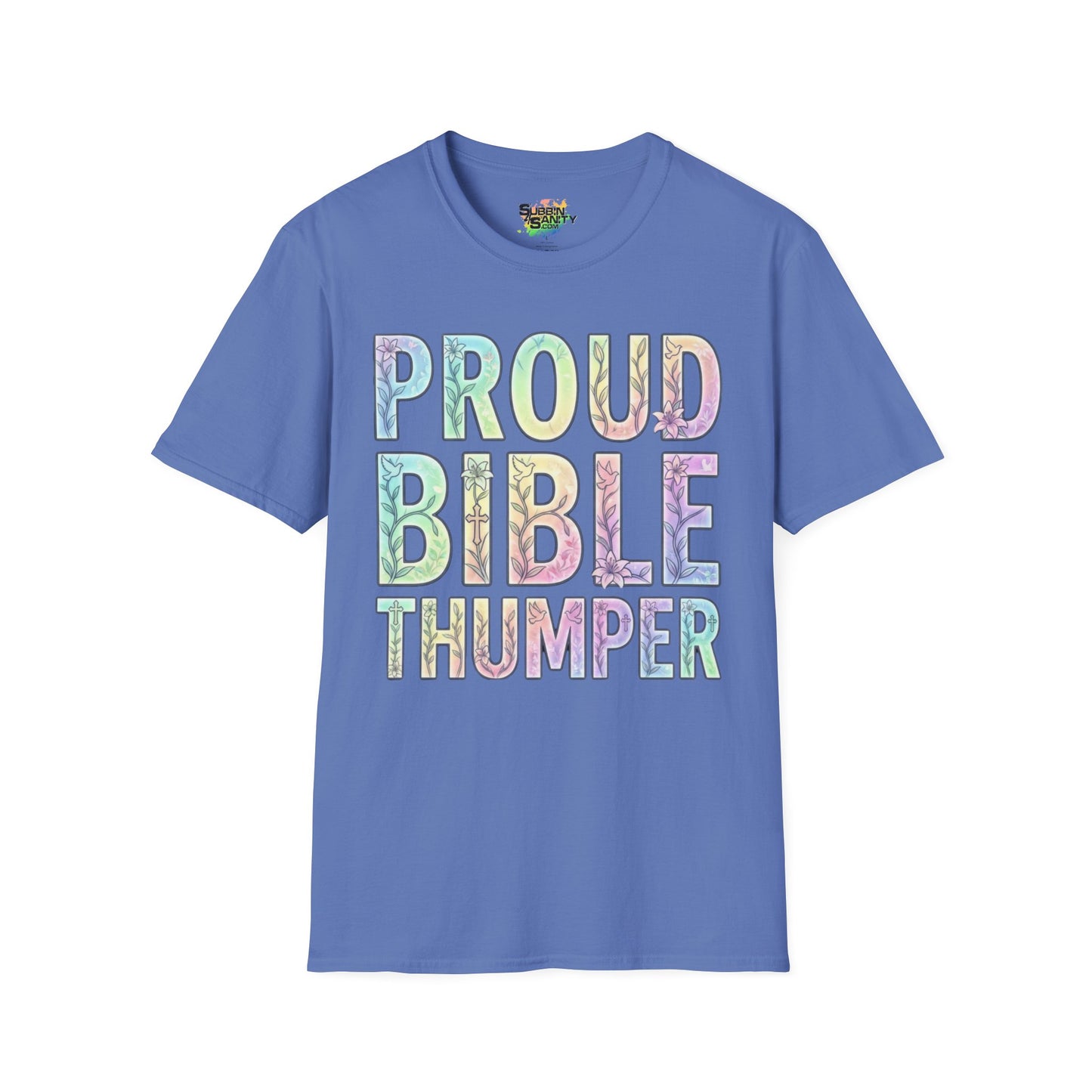 Proud Bible Thumper Pastel Rainbow Easter Faith Unisex Soft Style T-Shirt