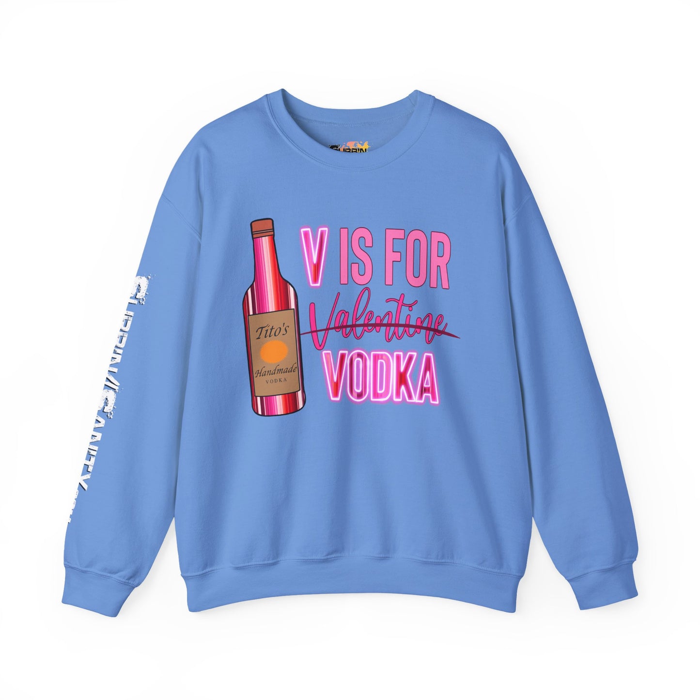 "V Is For Vodka" Valentine Sweatshirt — Cozy Valentine's Day Crewneck