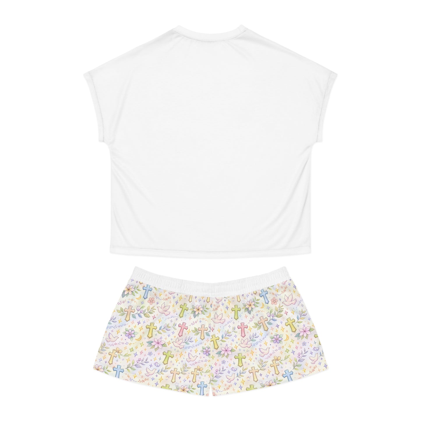 Proud Bible Thumper Pastel Rainbow Easter Faith Women's Short Pajama Set