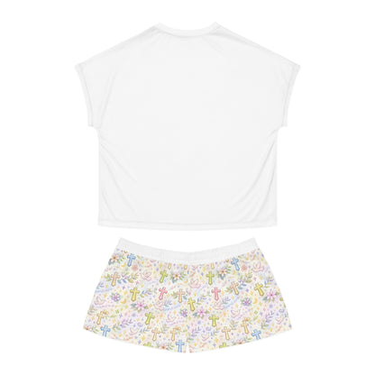 Proud Bible Thumper Pastel Rainbow Easter Faith Women's Short Pajama Set