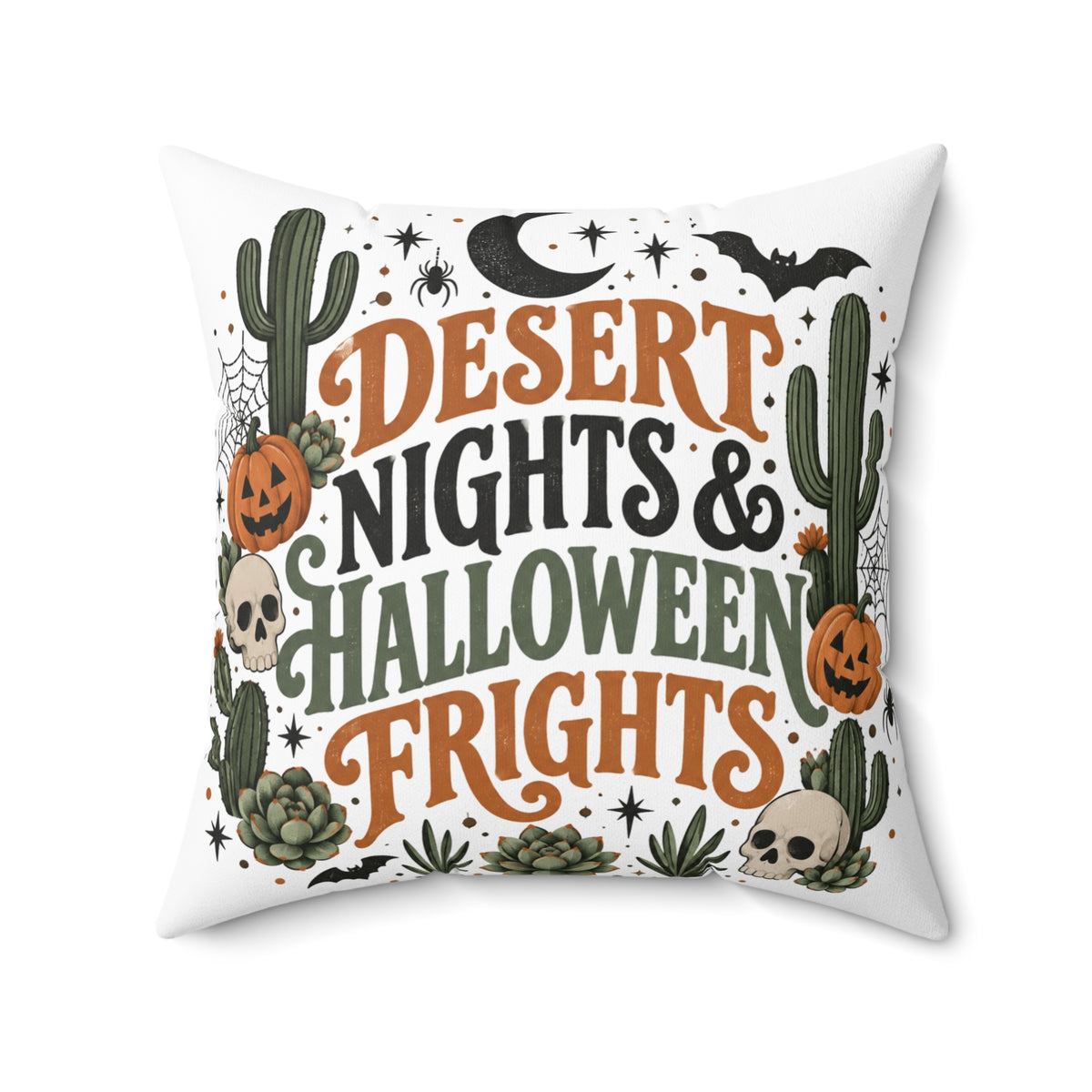 Desert Nights & Halloween Frights Double-Sided Pillowcase & Insert | Boho Halloween Decor by Subbin4Sanity