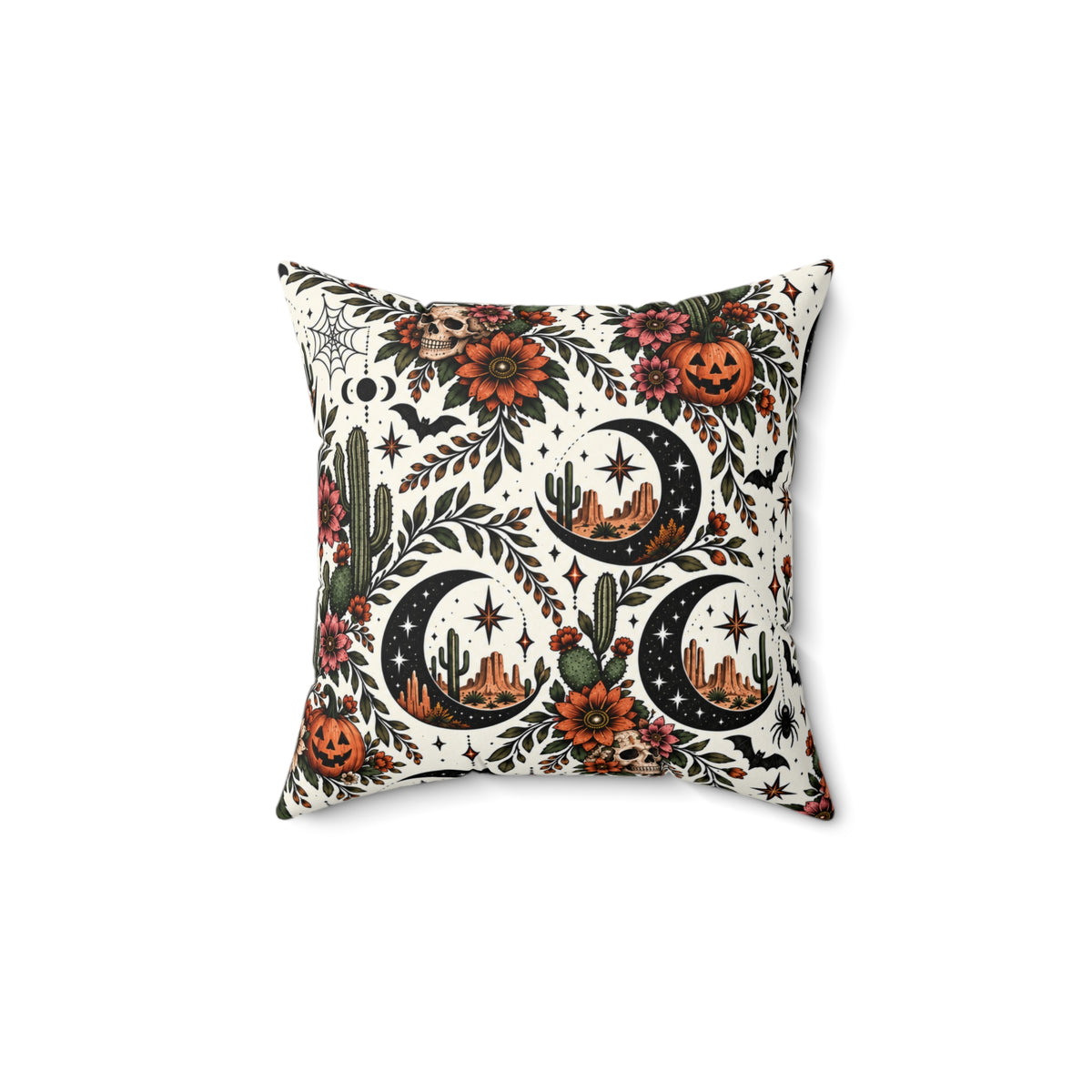 Some Flowers Need Sunlight, I Bloom After Dark + Crescent Blooms Double-Sided Pillowcase & Insert | Boho Halloween Throw Pillow by Subbin4Sanity