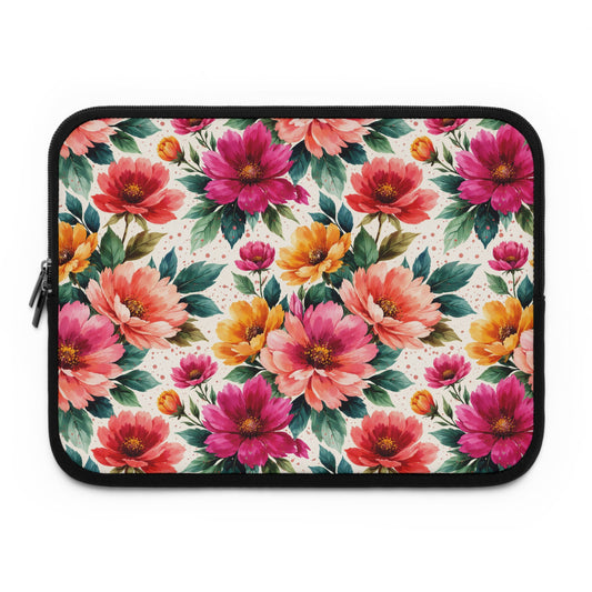 Electric Wildflower Garden Pattern – Splatter Bloom Collection - Laptop Sleeve Protective Case