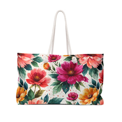 Electric Wildflower Garden Pattern – Splatter Bloom Collection - Weekender Travel Tote Bag