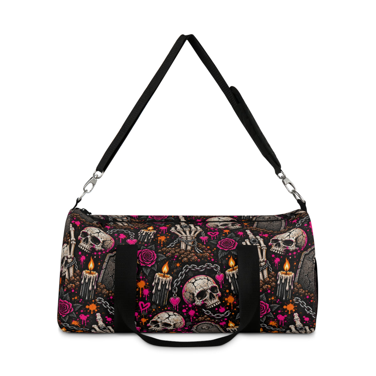Dirt & Defiance Duffel Bag | Skull & Rose Halloween Travel Bag by Subbin4Sanity