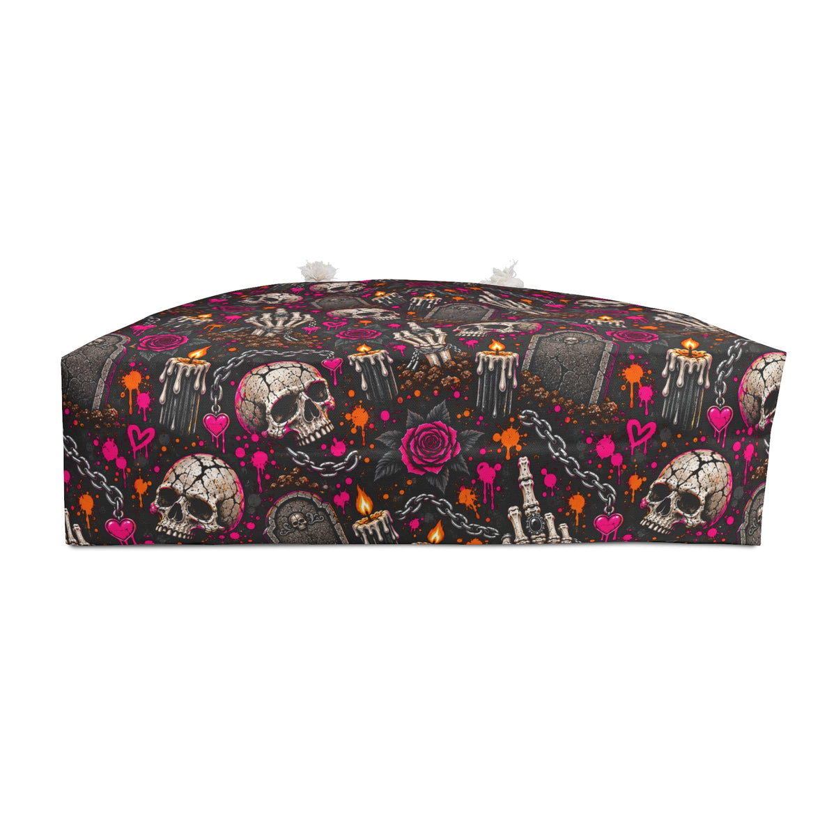 Dirt & Defiance Weekender Bag | Skull & Rose Halloween Travel Tote by Subbin4Sanity