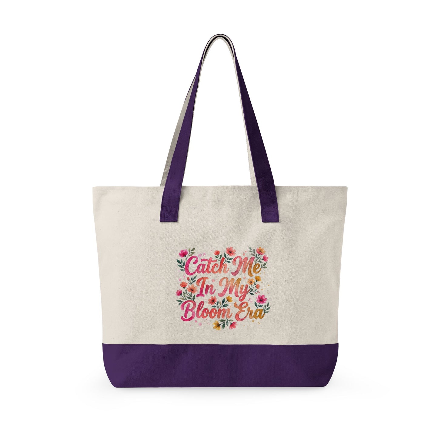 "Catch Me In My Bloom Era" — Zippered Tote Bag