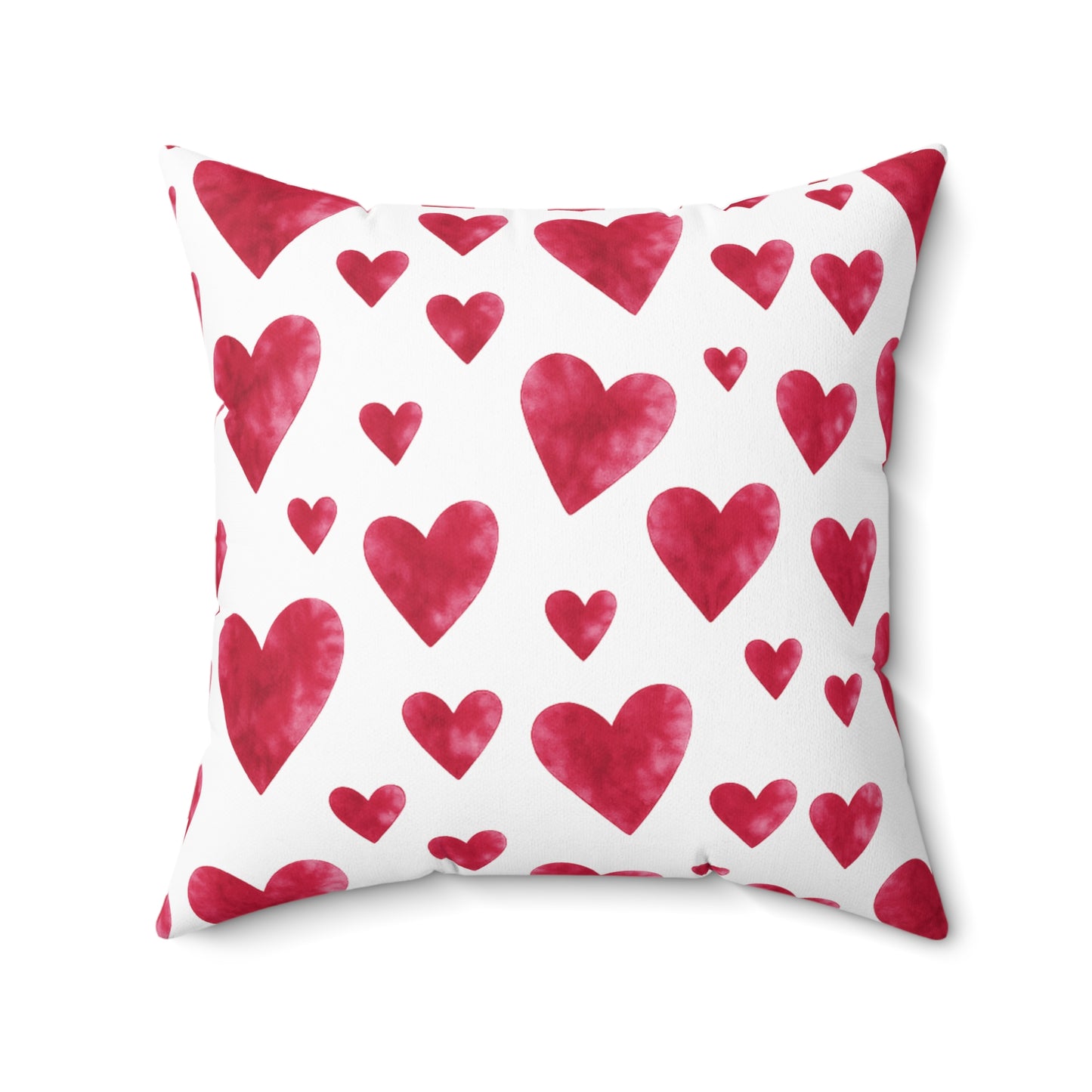 In My Self Love Era Red Watercolor Heart Patterned Double Sided Pillowcase & Pillow Insert