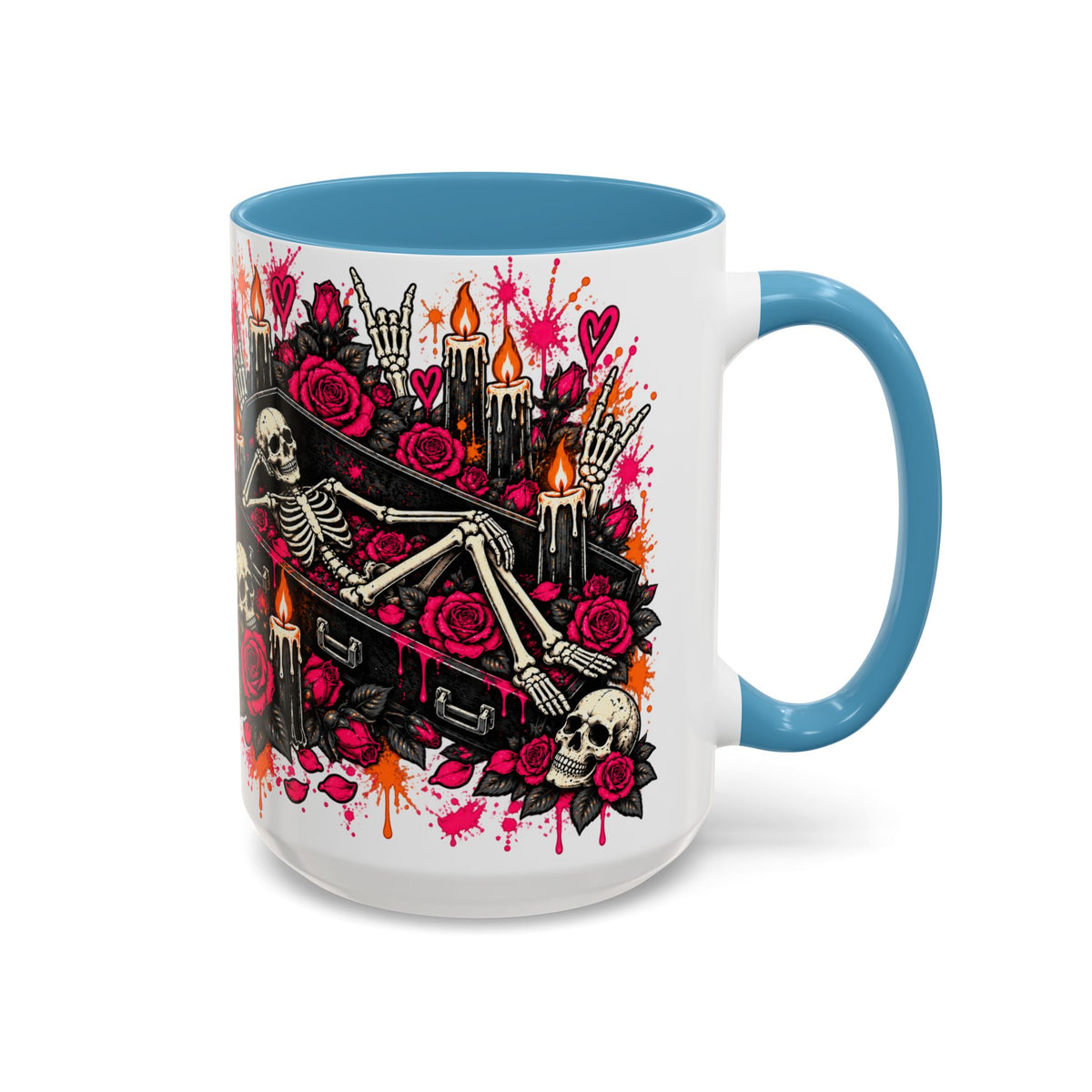 Dead & Unbothered Coffee Mug | Gothic Skeleton Ceramic Mug by Subbin4Sanity
