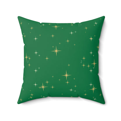 Christmas green Pillowcase & Pillow Insert with star pattern "merry christmas yall"