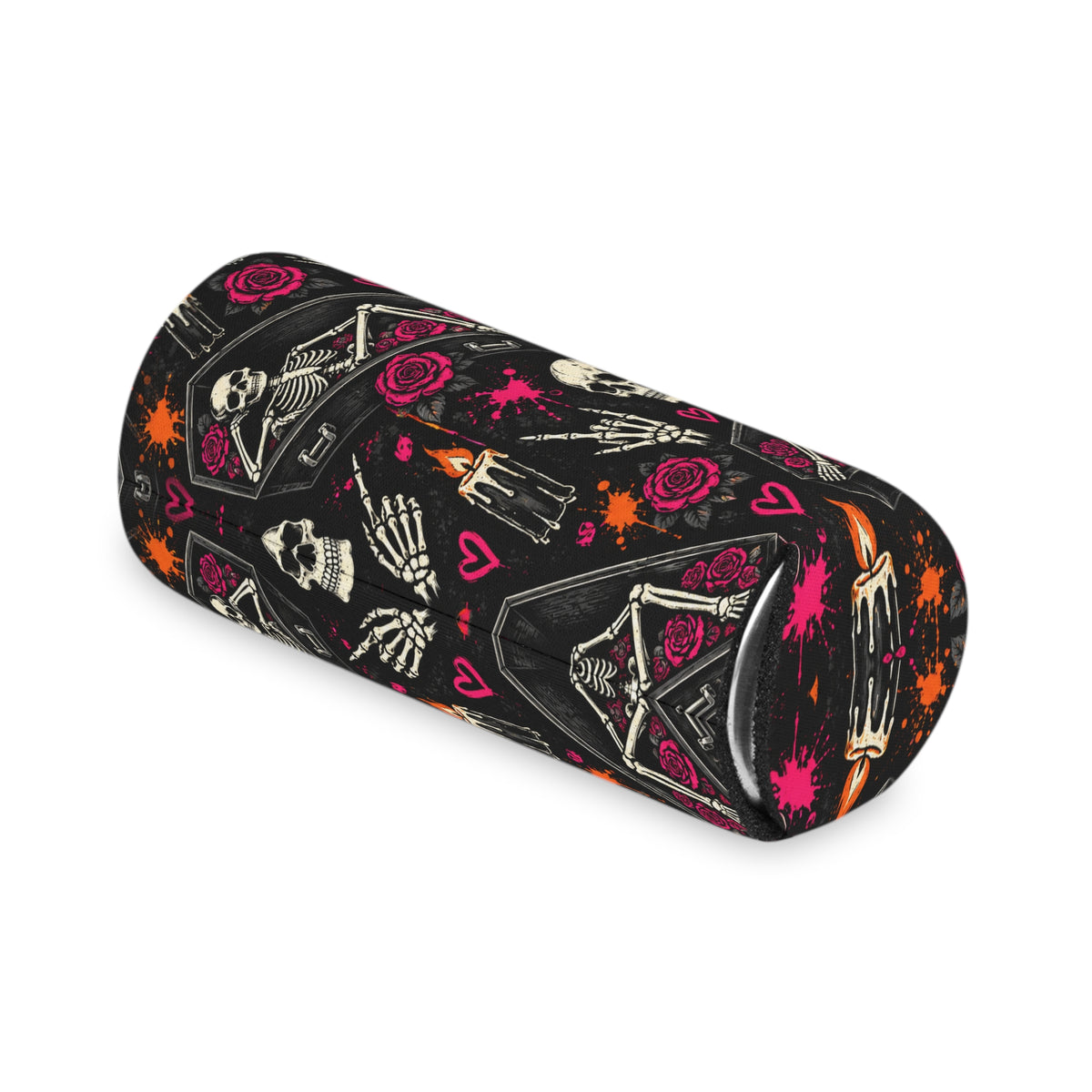 Dead & Unbothered Pattern Foam Grip Koozie | Gothic Skeleton Can Cooler by Subbin4Sanity