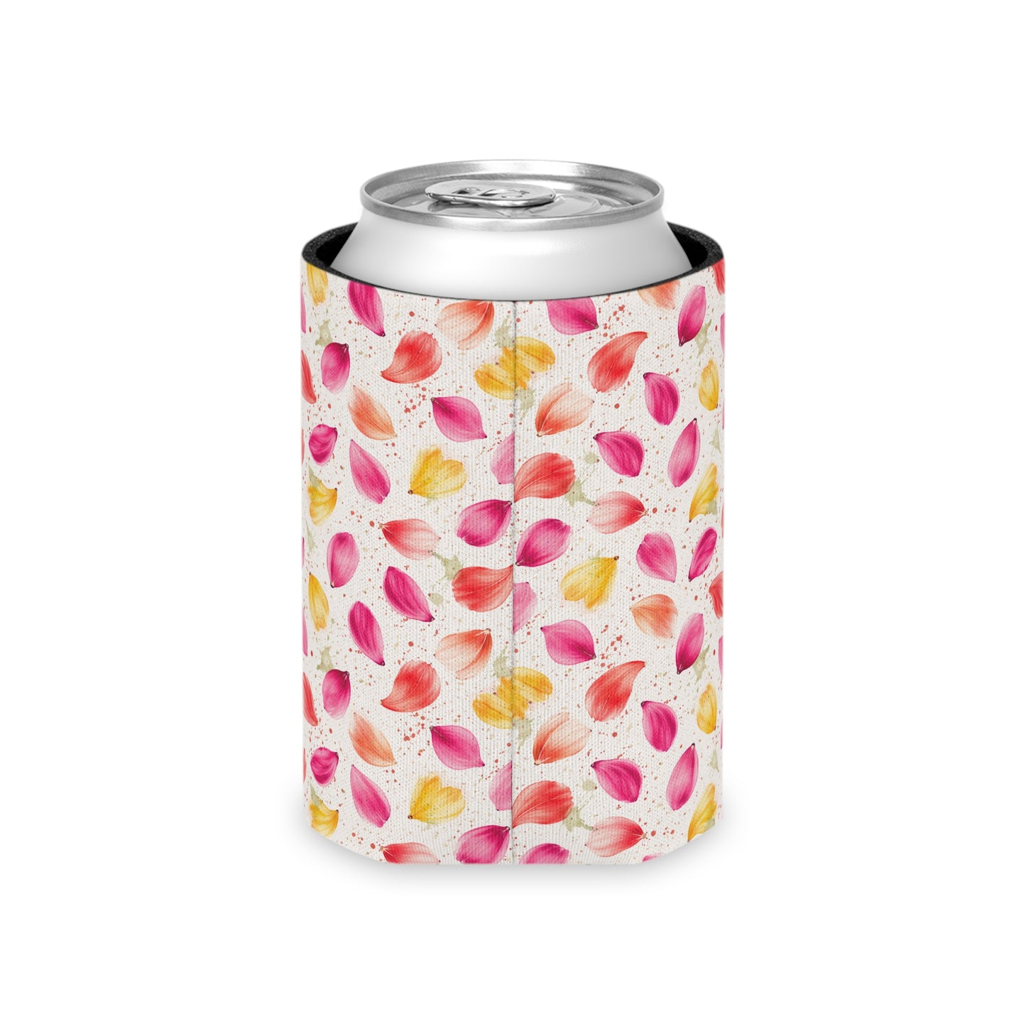 Watercolor Spring Petals Pattern – Splatter Bloom Collection — Lightweight Foam Grip Lined Koozie