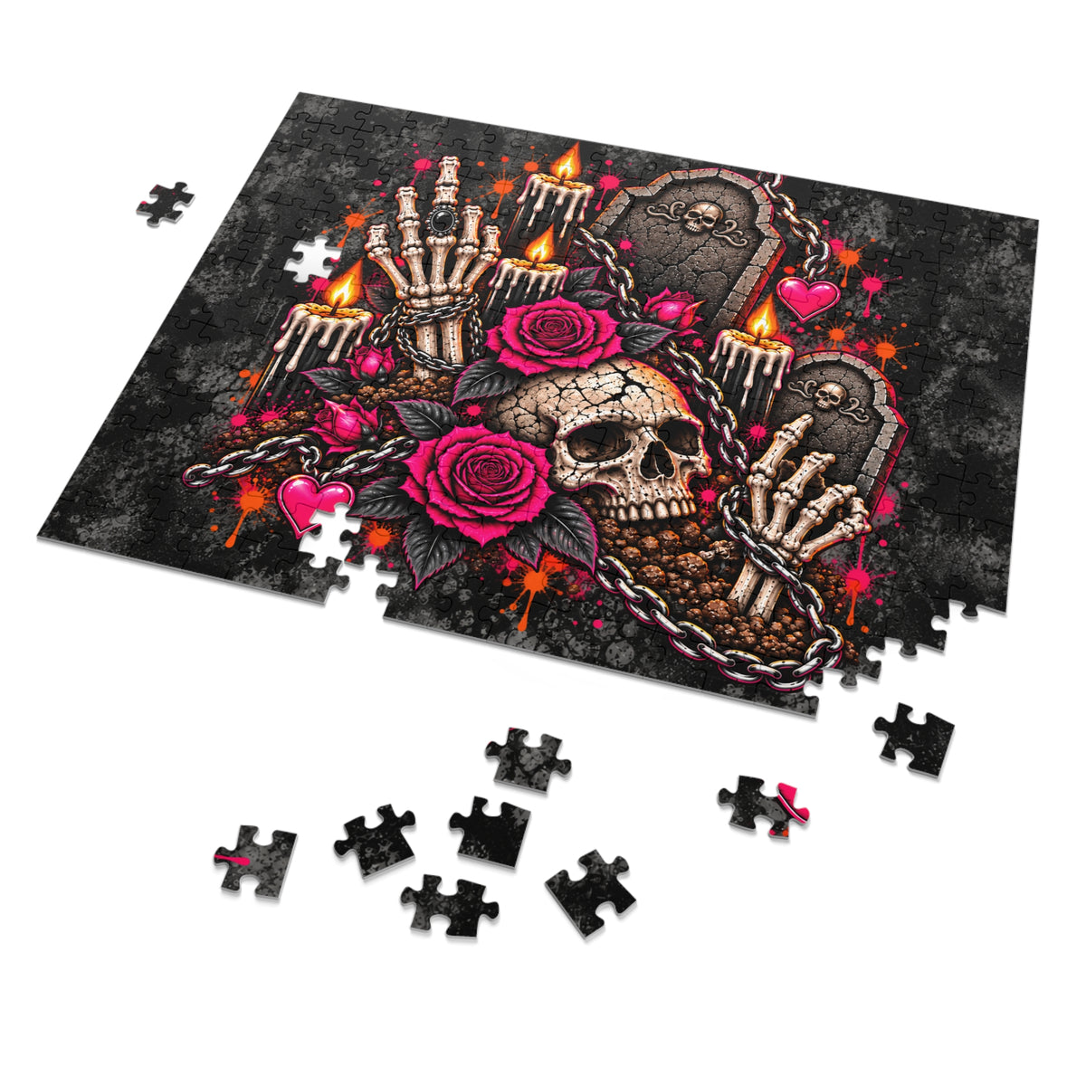 Dirt & Defiance Halloween Jigsaw Puzzle | Gothic Coffin Statement Puzzle by Subbin4Sanity