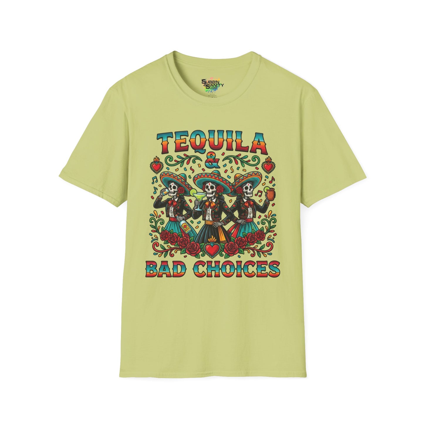 "Tequila & Bad Choices" | Unisex Softstyle T-Shirt