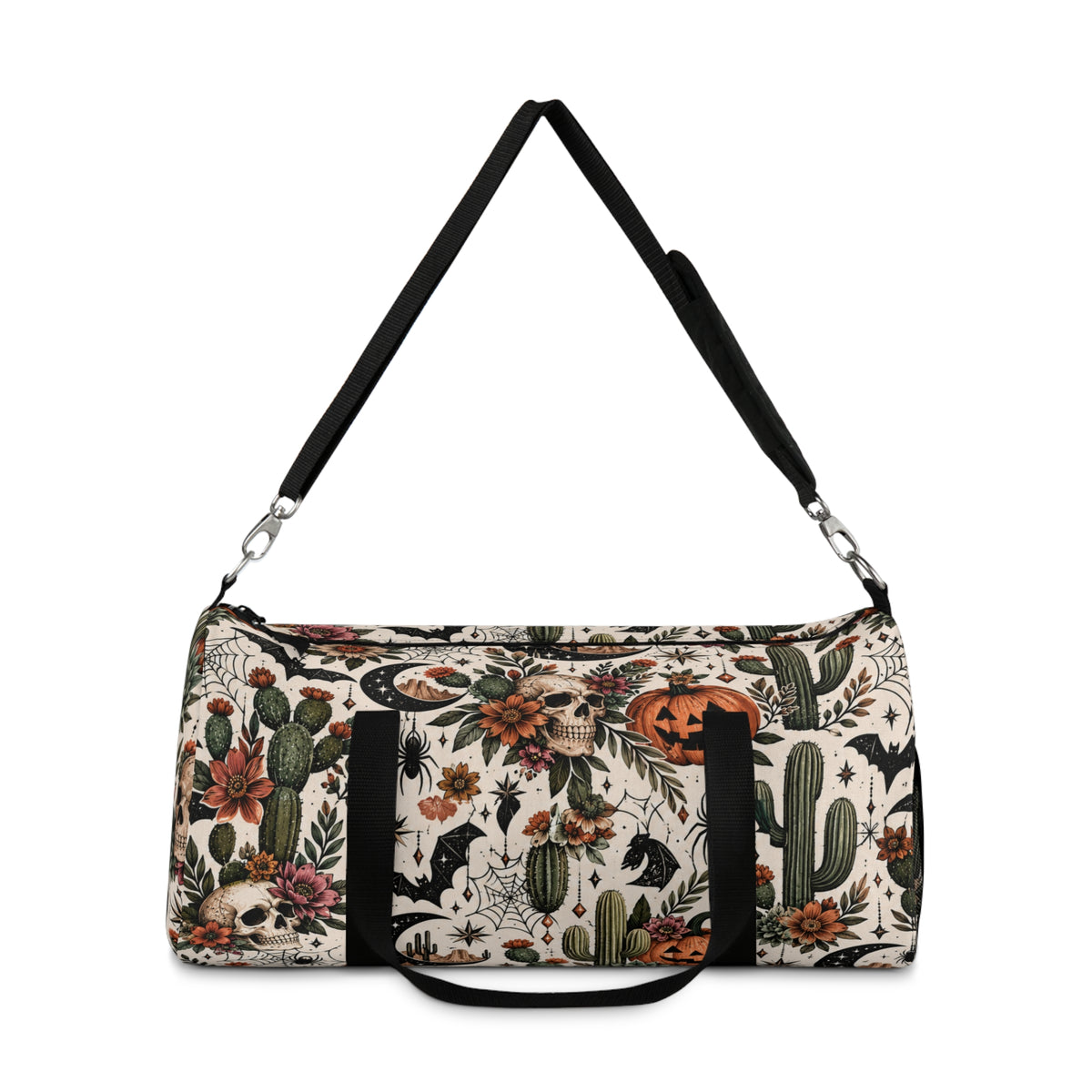 Desert Moonlight Duffel Bag | Boho Halloween Cactus Floral Travel Bag by Subbin4Sanity