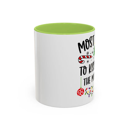 Christmas Coffee Mug, 11oz, "To kiss under the mistletoe"