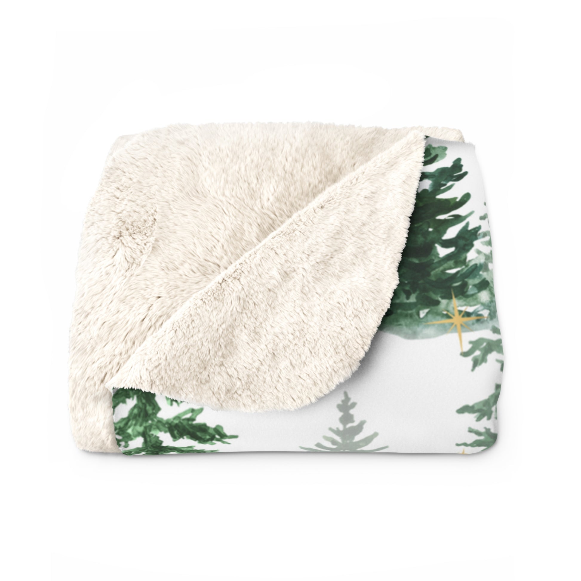 Christmas Sherpa Fleece Blanket | Merry Christmas Y’all Tree Pattern Throw