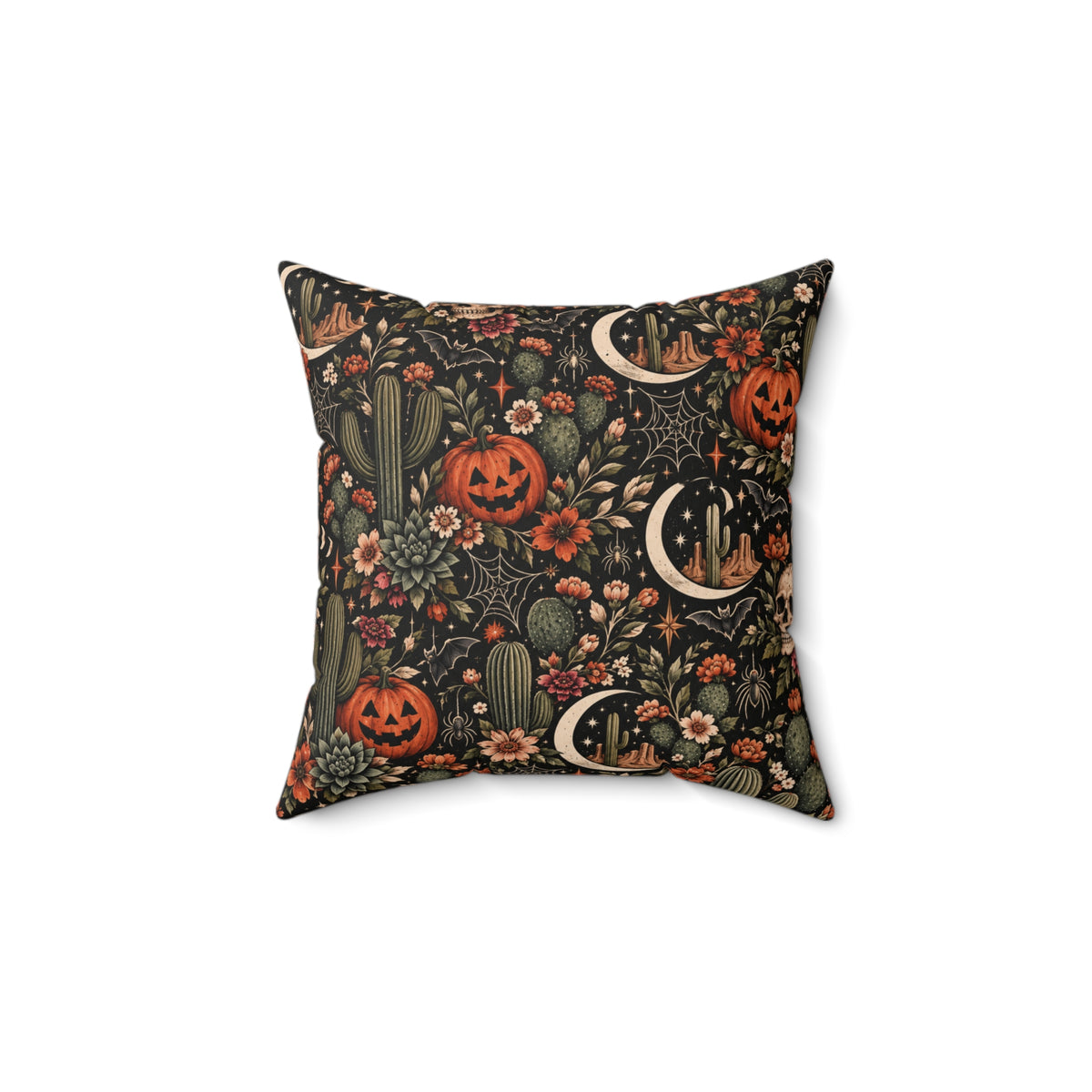 Even The Darkest Nights Make Something Bloom + Crescent Blooms Double-Sided Pillowcase & Insert | Celestial Boho Halloween Decor by Subbin4Sanity