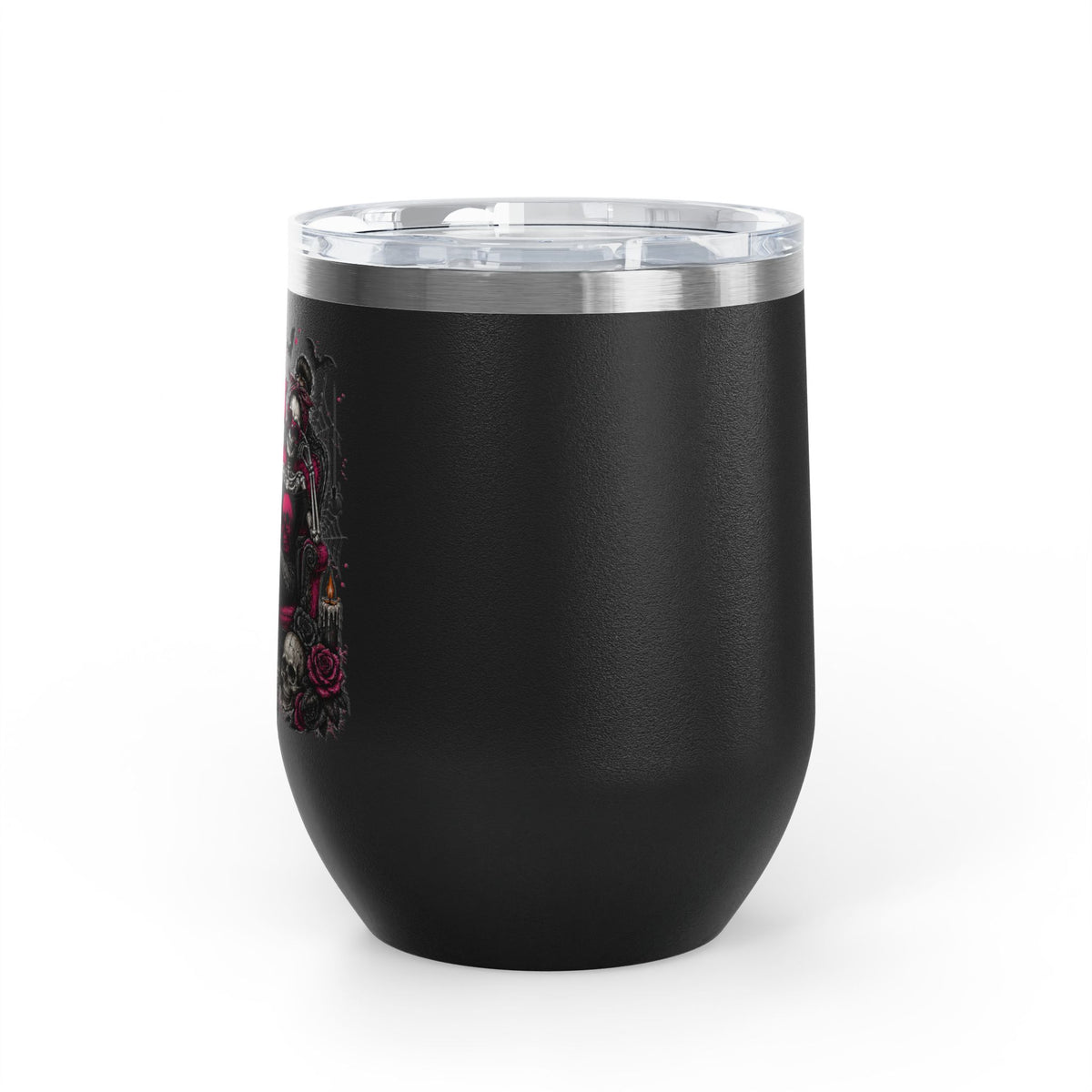 If Karma Needs Help, Call Me 12oz Wine Tumbler | Sarcastic Gothic Stainless Steel Cup by Subbin4Sanity