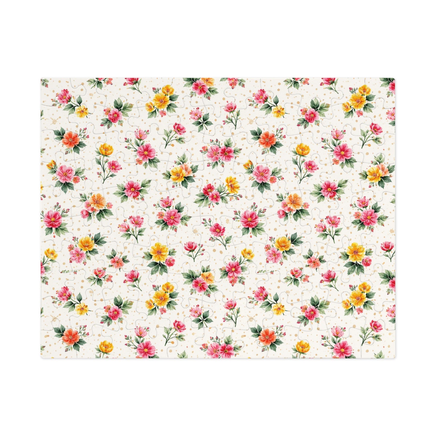 Wildflower Sprinkle Pattern – Splatter Bloom Collection – Puzzle & Tin Storage Box