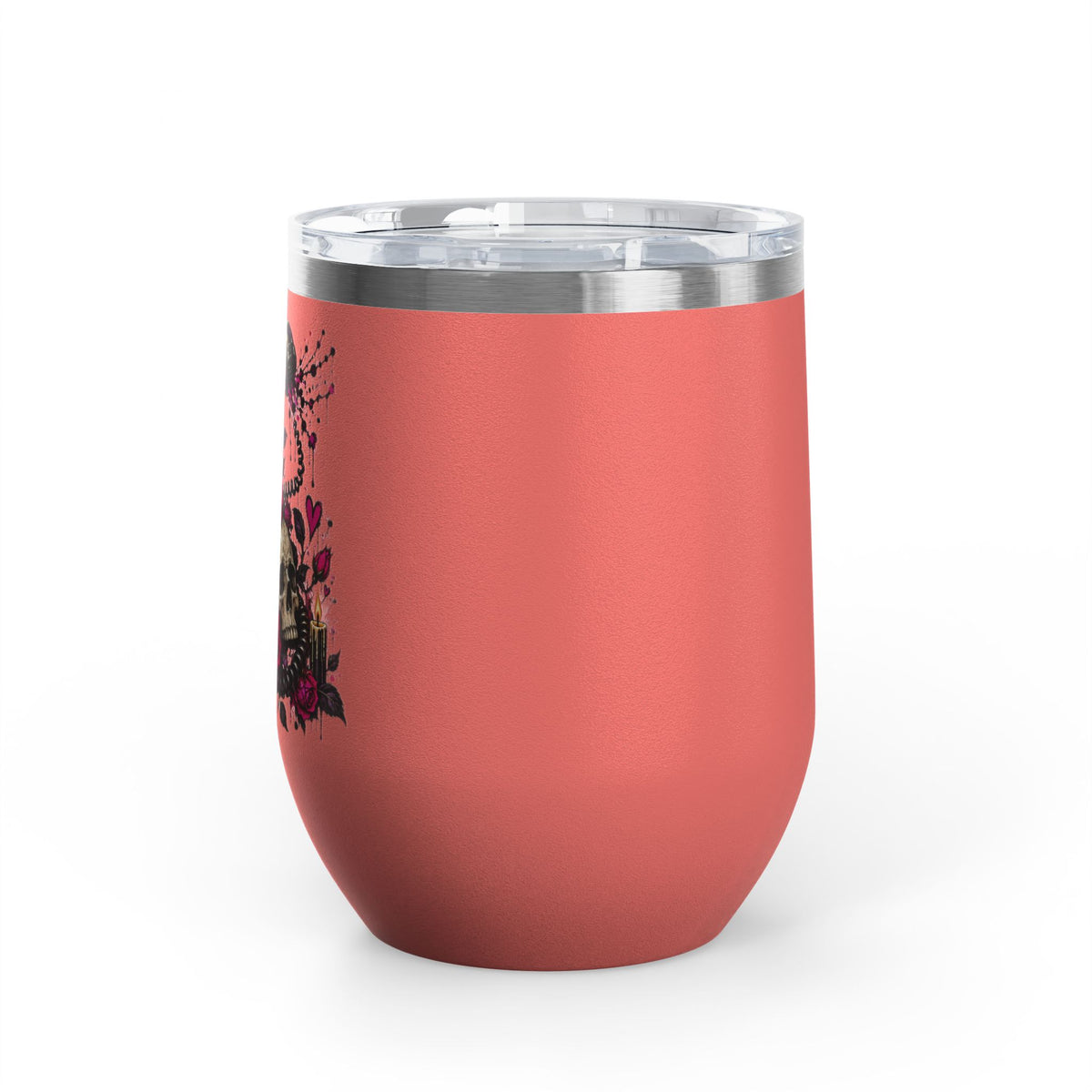 Karma’s Calling 12oz Wine Tumbler | Gothic Skull & Telephone Stainless Steel Cup by Subbin4Sanity