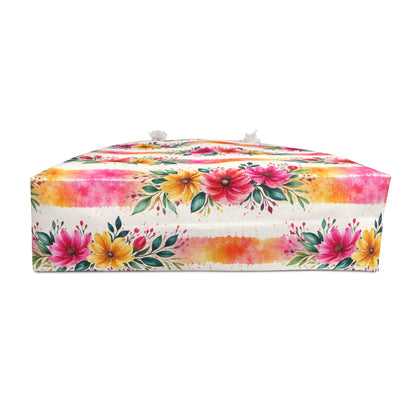 Wildflower Garden Stripe Pattern – Splatter Bloom Collection – Weekender Travel Tote Bag