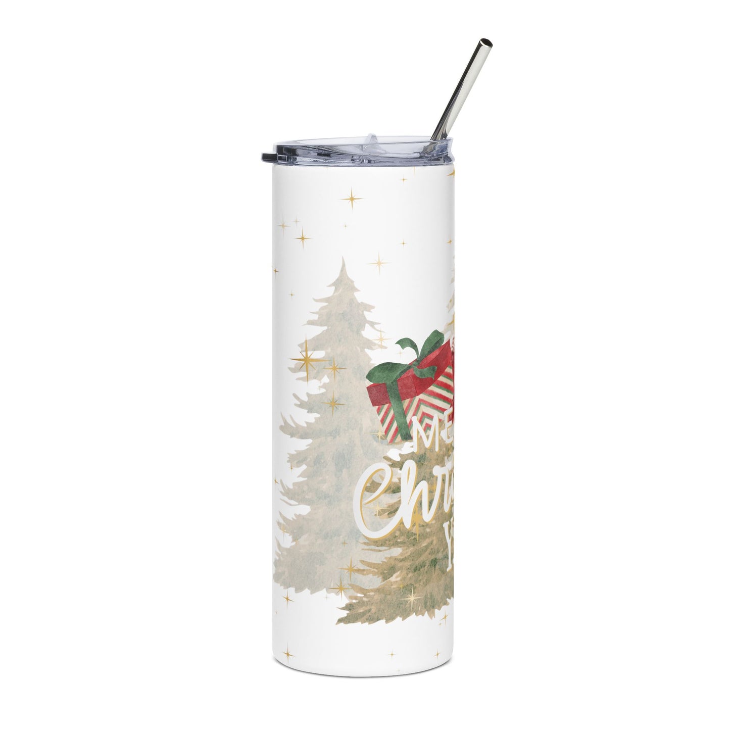 Christmas Tumbler 20oz — 'Merry Christmas Y'all' Holiday Stainless Steel Cup