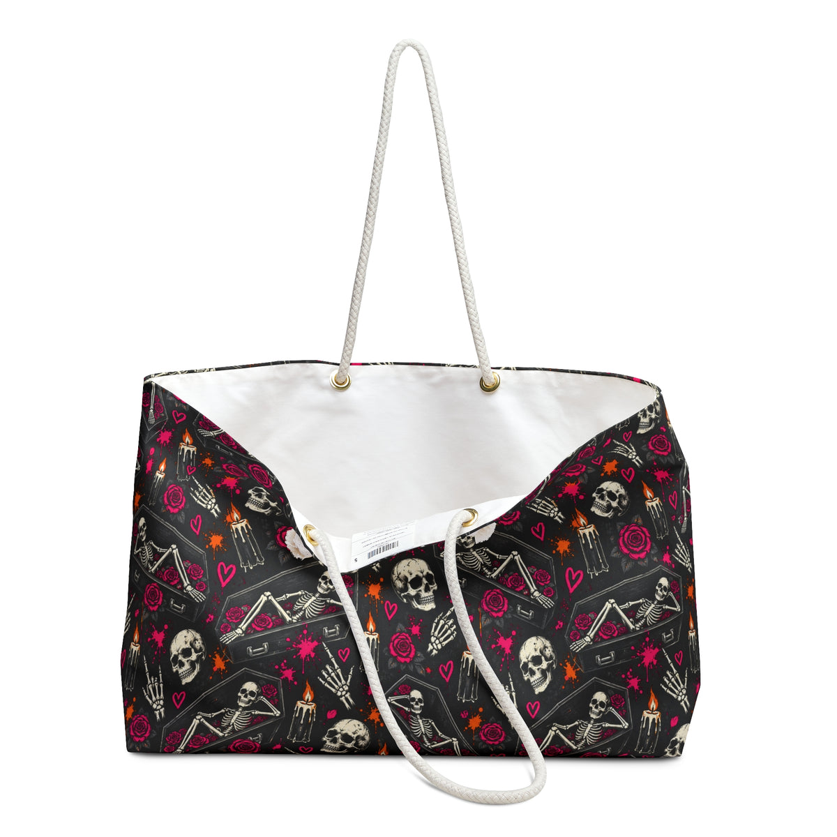 Dead & Unbothered Weekender Bag | Skull & Rose Halloween Travel Bag by Subbin4Sanity