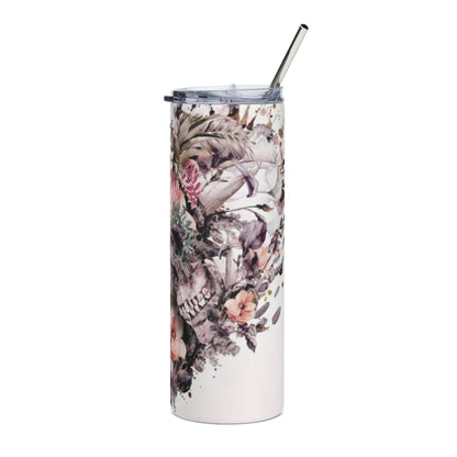 20oz Skinny Tumbler — Heart Skeleton Travel Cup