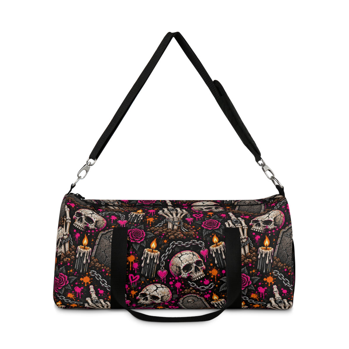 Dirt & Defiance Duffel Bag | Skull & Rose Halloween Travel Bag by Subbin4Sanity