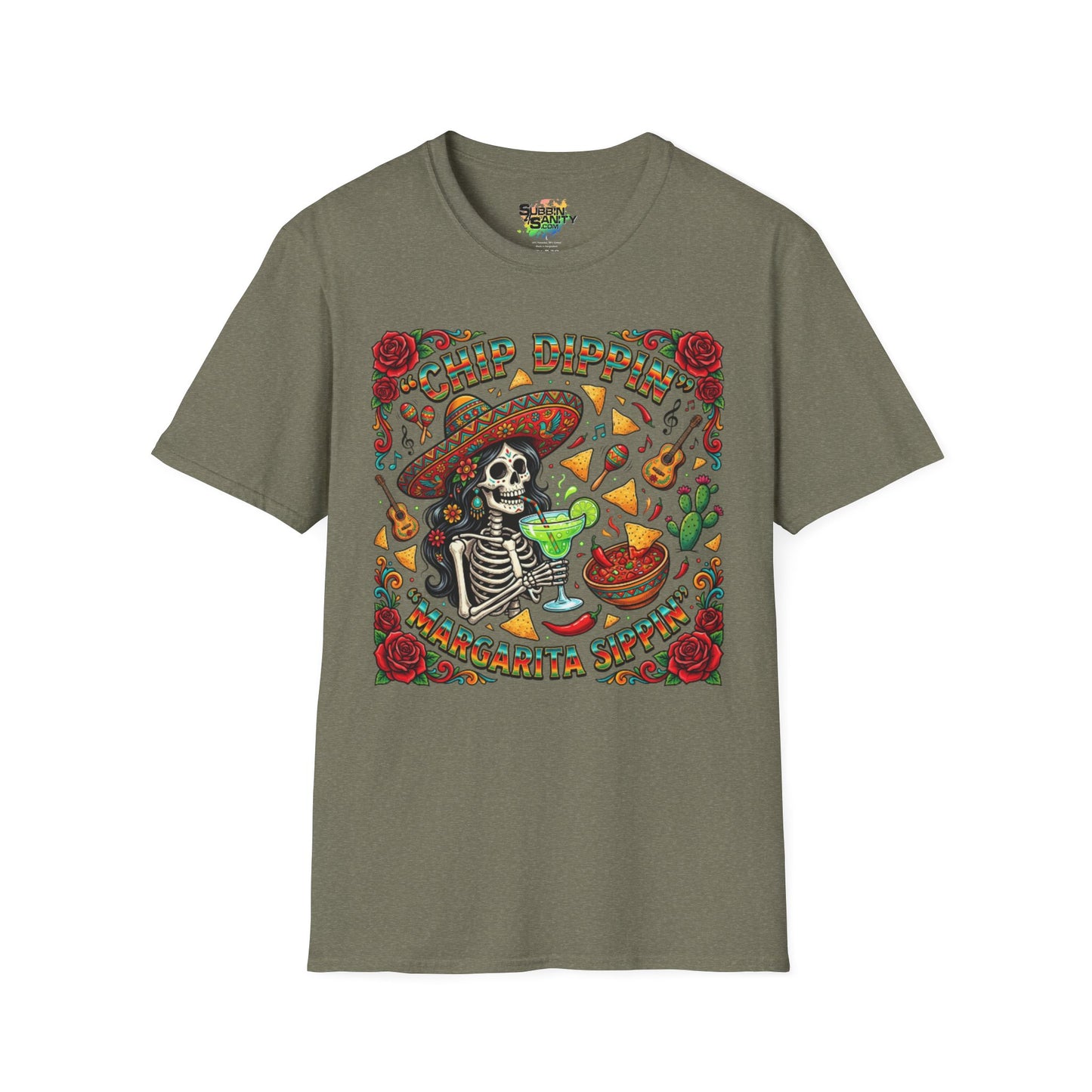 "Chip Dippin Margarita Sippin" (Circle) | Unisex Softstyle T-Shirt