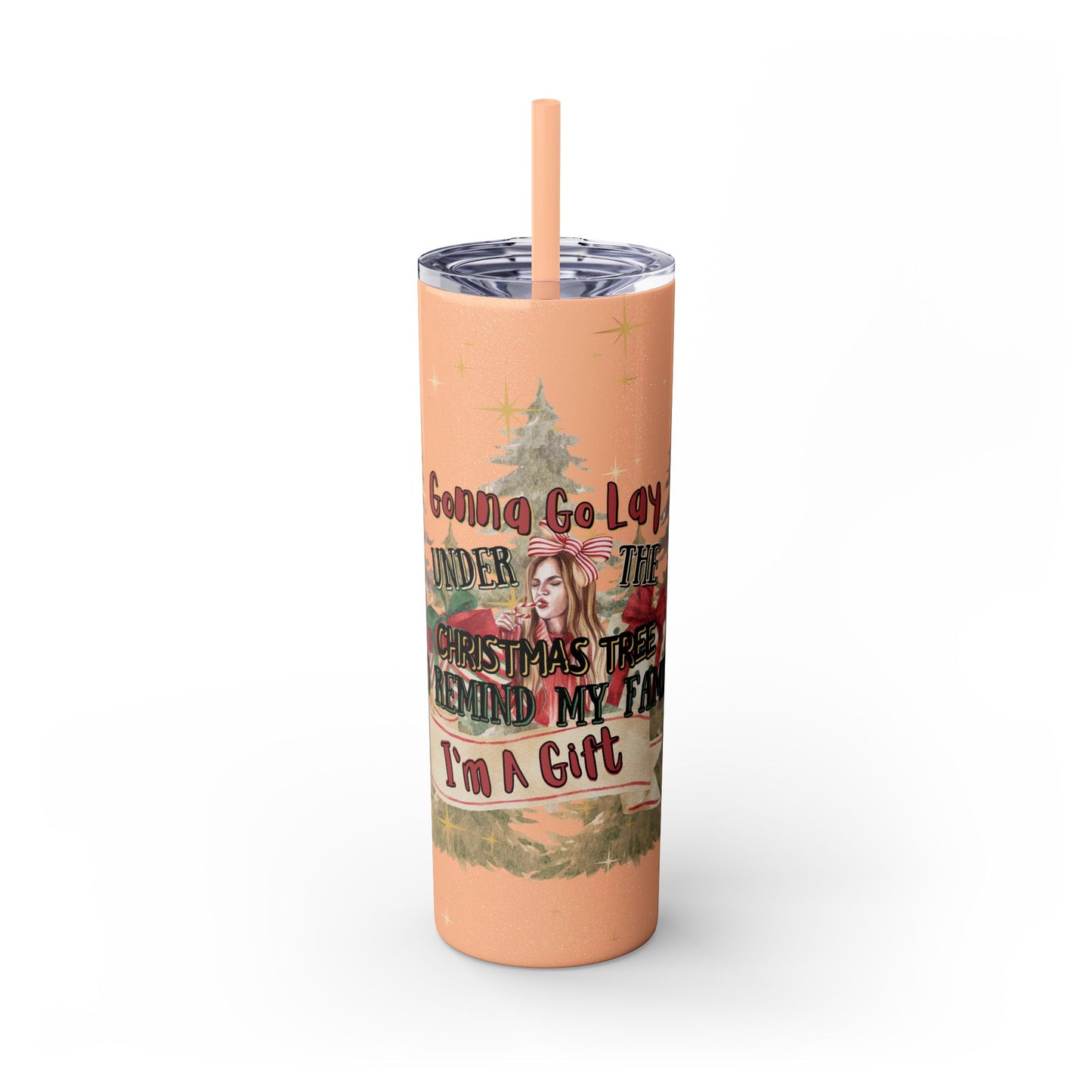 Christmas Skinny Tumbler with Straw, 20oz