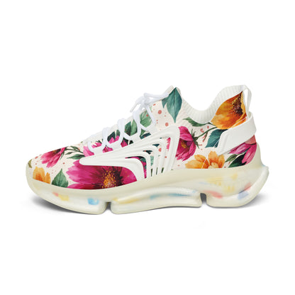 Electric Wildflower Garden Pattern – Splatter Bloom Collection — Lightweight Women's Breathable Athletic Mesh Sneakers