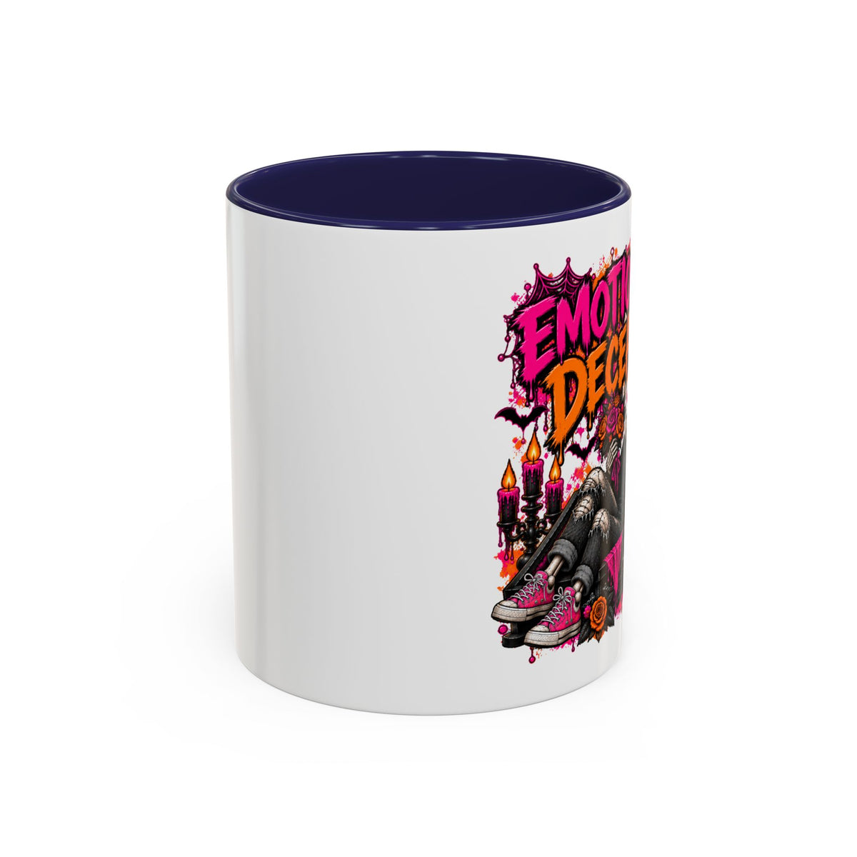 Emotionally Deceased Coffee Mug | Sarcastic Gothic Ceramic Mug by Subbin4Sanity