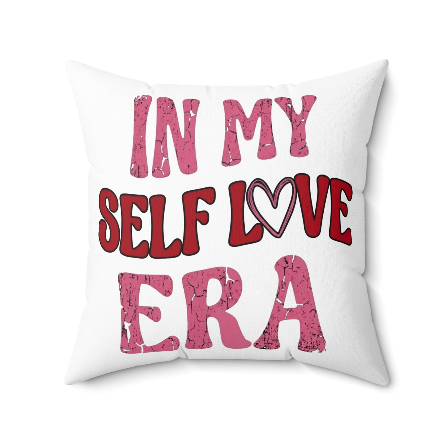 In My Self Love Era Red Watercolor Heart Patterned Double Sided Pillowcase & Pillow Insert