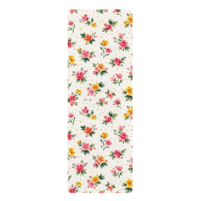 Wildflower Sprinkle Pattern – Splatter Bloom Collection – Rubber Yoga Mat
