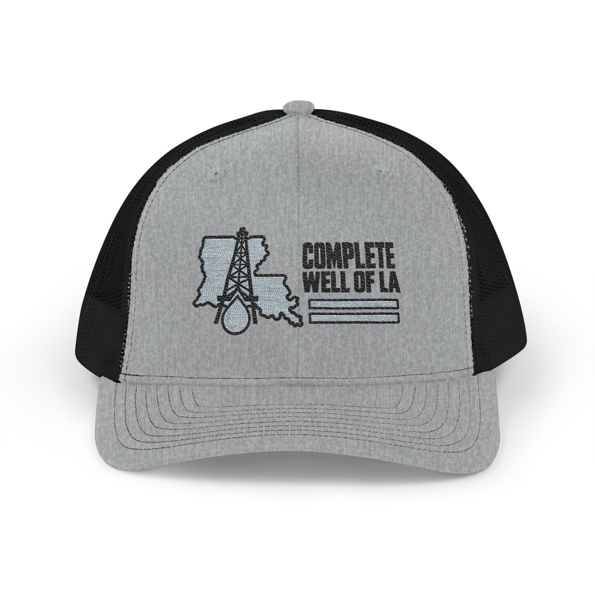 Complete Well of LA Custom Snapback Trucker Hat | Grey/Black Center Logo Embroidery by Subbin4Sanity