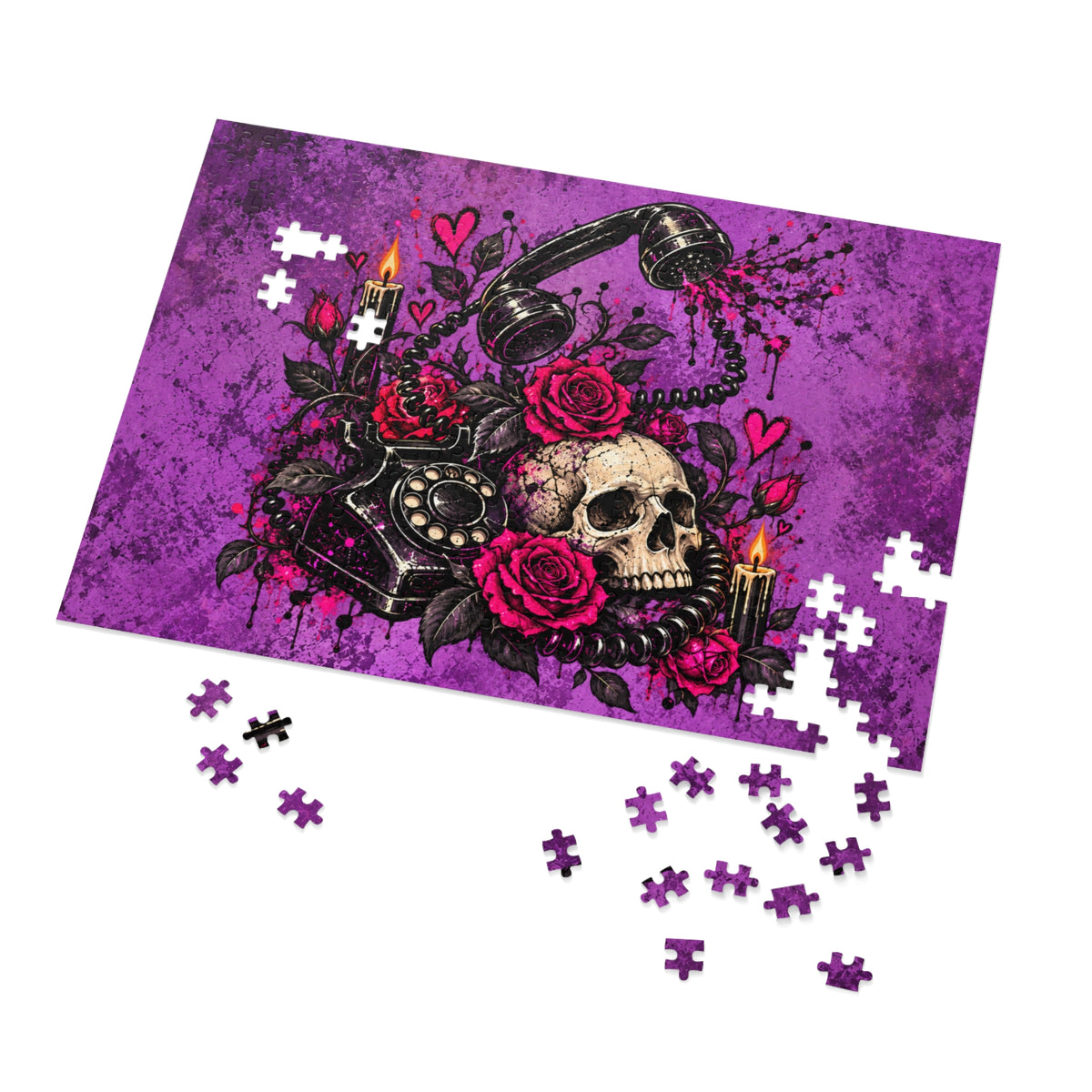 Karma’s Calling Halloween Jigsaw Puzzle | Gothic Skull Statement Puzzle by Subbin4Sanity