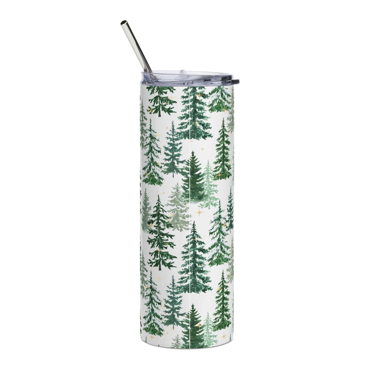 Merry Christmas Y’all 20oz Stainless Tumbler — Pine Tree Holiday Travel Cup
