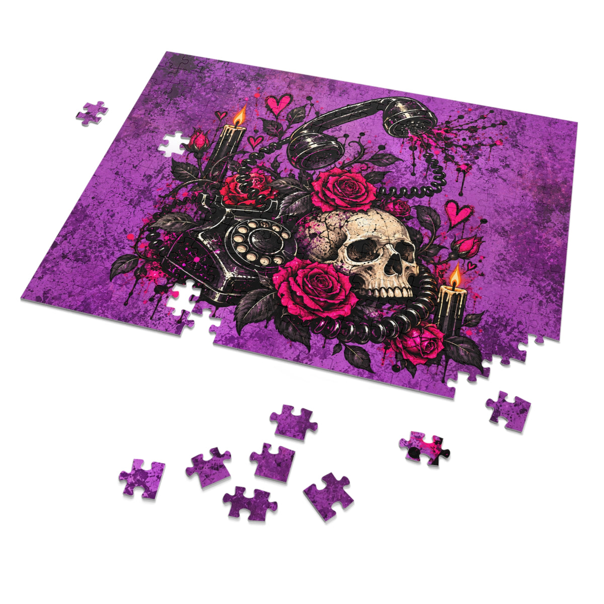 Karma’s Calling Halloween Jigsaw Puzzle | Gothic Skull Statement Puzzle by Subbin4Sanity