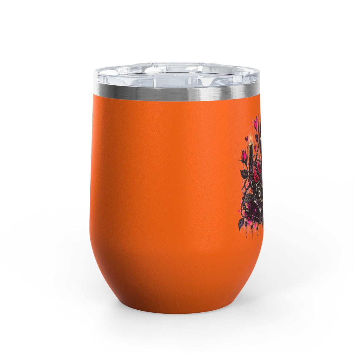 Karma’s Calling 12oz Wine Tumbler | Gothic Skull & Telephone Stainless Steel Cup by Subbin4Sanity