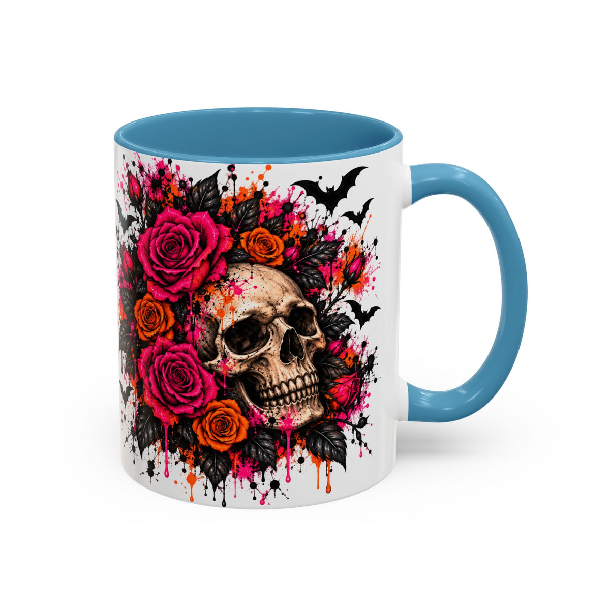 Deadly Blooms Coffee Mug | Gothic Floral Skull Ceramic Mug by Subbin4Sanity