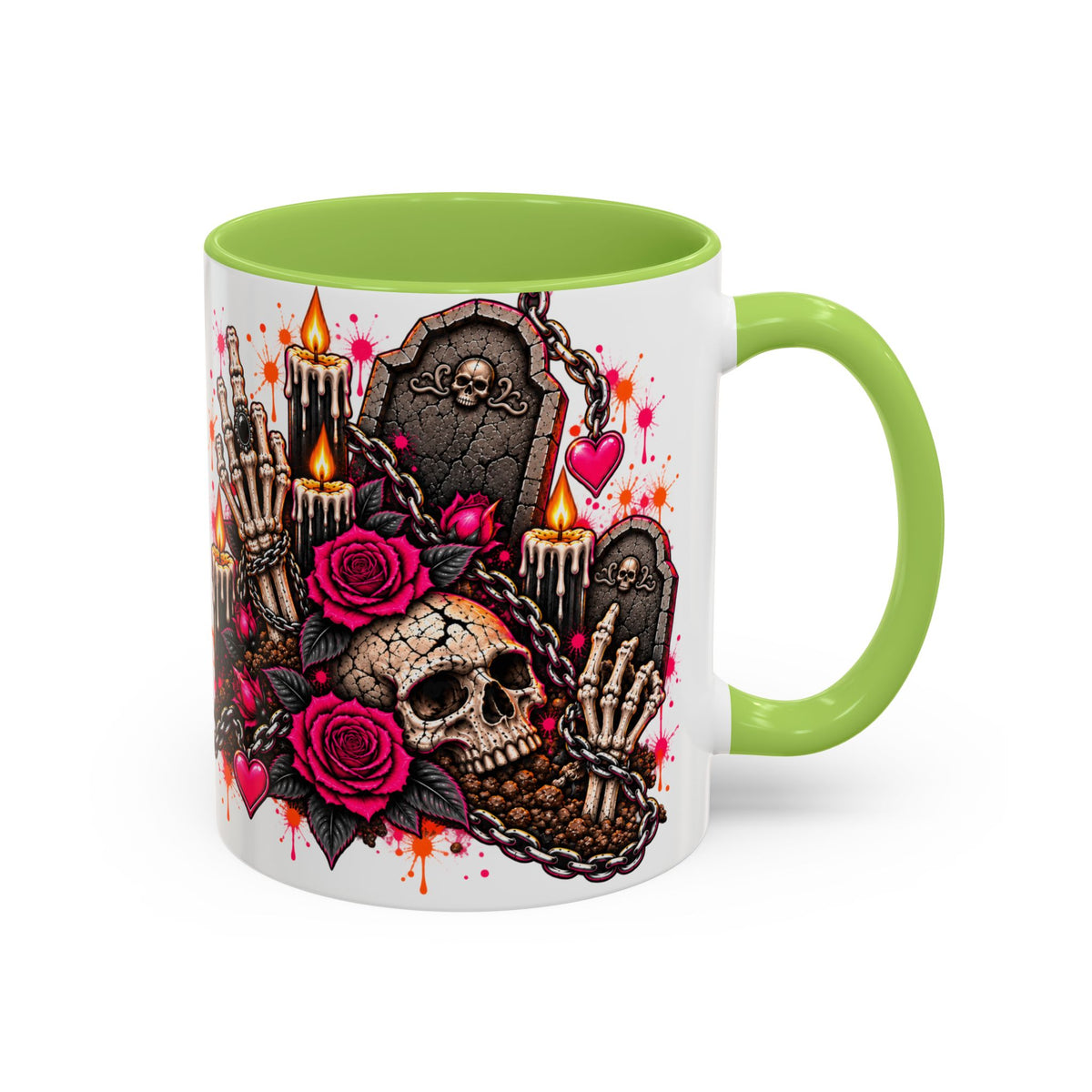 Dirt & Defiance Coffee Mug | Gothic Skull & Coffin Ceramic Mug by Subbin4Sanity