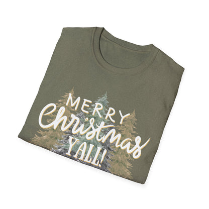 Merry Christmas Y’all Graphic T-Shirt | Southern Holiday Tee by Subbin4Sanity