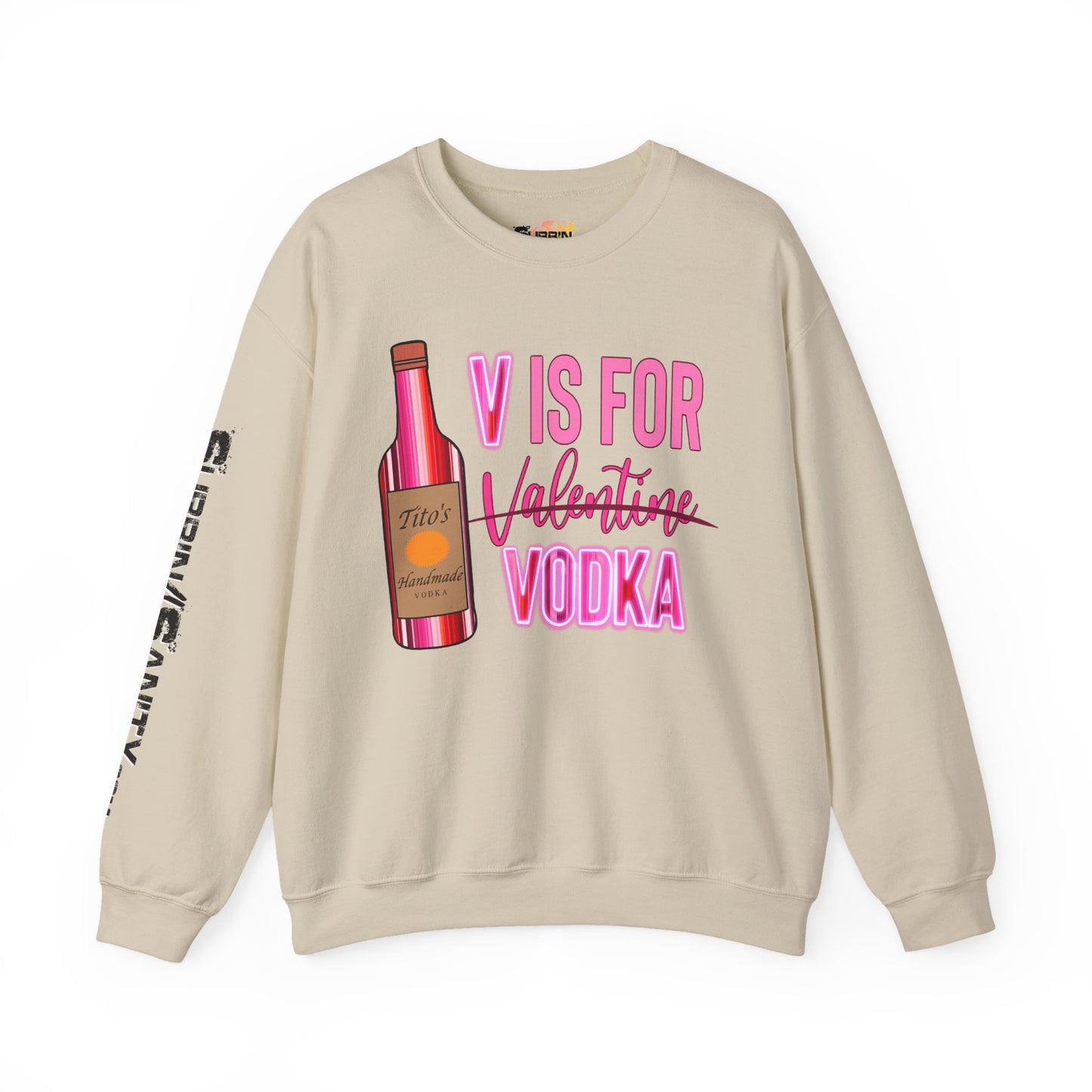 "V Is For Vodka" Valentine Sweatshirt — Cozy Valentine's Day Crewneck