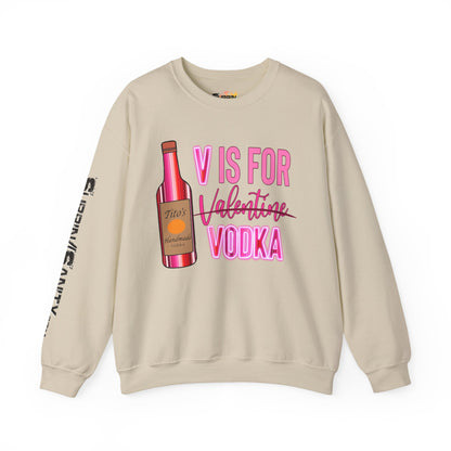 "V Is For Vodka" Valentine Sweatshirt — Cozy Valentine's Day Crewneck