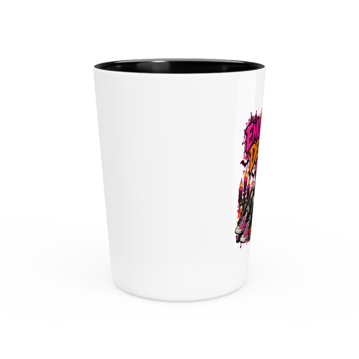 Emotionally Deceased Shot Glass | Dark Humor Gothic Drinking Glass by Subbin4Sanity