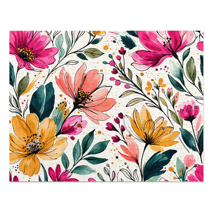 aModern Botanical Wildflower Pattern – Splatter Bloom Collection – Puzzle & Tin Storage Box