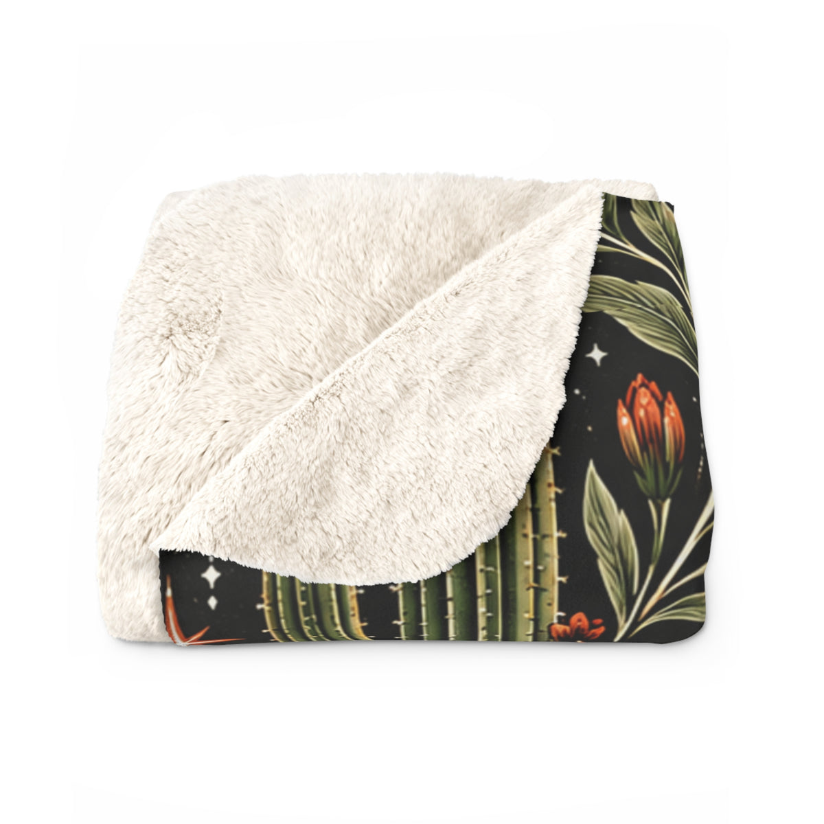 Desert Eclipse Sherpa Fleece Blanket | Celestial Boho Halloween Throw by Subbin4Sanity